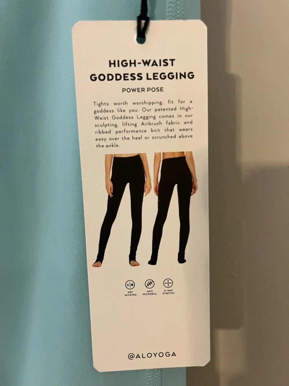 NWT ALO Yoga Aqua and Light Gray High-Rise Performance Leggings